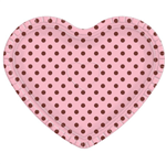 Bandeja Coração Rosa Poá Marrom - 30cm X 35cm - Unidade