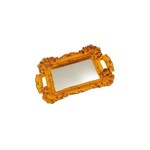 Bandeja Espelhada Mini Decorativa Amarela Fosca 2x22x14cm