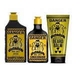 Barba Forte Danger Shampoo Bomba + Condicionador + Beard Balm
