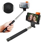 Bastão de Selfie C/ Controle Bluetooth na Propria Haste Monopod Cor Preto
