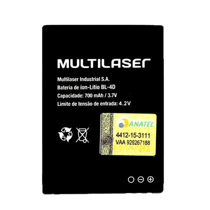 Bateria Celular BL-4D - VITA / VITA II (P9016, P9048) Multilaser - PR065 PR065