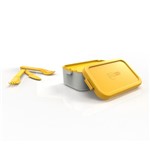Bento Box Individual Cinza com Tampa Amarelo Anodilar