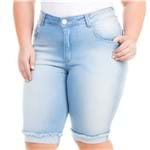 Bermuda Feminina Jeans Claro com Elastano Plus Size