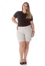 Bermuda Jeans Feminina Casual de Alfaiataria Plus Size