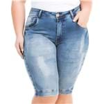Bermuda Jeans Feminina Squash com Bolso Plus Size