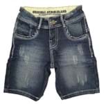 Bermuda Menino Jeans Escuro Detalhe Puído - Joy By Morena Rosa 1ano