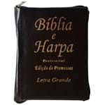 Bíblia e Harpa Pentecostal Letra Grande Preta C/ Zíper