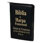 Bíblia e Harpa Pentecostal Letra HiperGigante Plus Preta C/ Zíper