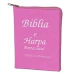 Bíblia e Harpa Pentecostal Pequena Pink C/ Zíper