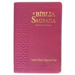 Bíblia Edição de Promessas Letra Hiper Gigante Plus Pink com Borda Estrela de Davi