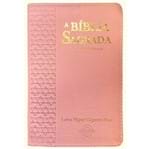 Bíblia Edição de Promessas Letra Hiper Gigante Plus Rosa com Borda Estrela de Davi