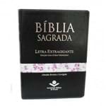 Bíblia Letra Extragigante Almeida Corrigida Letras Vermelhas com Índice Preta com Faixa Flores