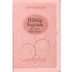 Bíblia Sagrada Letra Gigante RA Rosa C/ Zíper