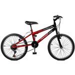 Bicicleta Aro 20 Ciclone 7 Marchas - Master Bike - Vermelho com Preto