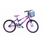 Bicicleta Aro 20 Fem Onix Mtb Convencional Viol/pink Aros e Selim na Cor