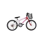 Bicicleta Aro 20 Mtb Sem Marcha Charme Feminina com Cestão Vermelha Athor Bike