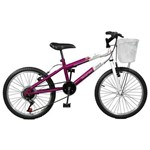 Bicicleta Aro 20 Serena 7 Marchas - Master Bike - Violeta com Branco