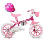 Bicicleta Aro 12 Infantil Feminina Penélope Mormaii com Capacete
