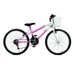 Bicicleta Aro 24 Serena Plus 21 Marchas - Master Bike - Rosa com Branco