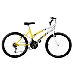 Bicicleta Aro 26 18 Marchas Bicolor Amarela e Branca Pro Tork Ultra