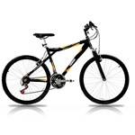 Bicicleta Aro 26 Atlanta PA Alumínio Susp 21V Preta e Amarela - Track Bikes