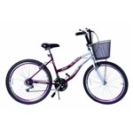 Bicicleta Aro 26 F.beach 18v.violeta C/ Branco Dalannio Bike