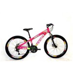 Bicicleta Aro 26 Freio a Disco 21 Velocidades Cambios Shimano Rosa/Verde Viking