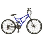 Bicicleta Aro 26 FULL Supensão Disco Azul/Preto