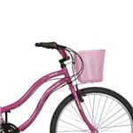 Bicicleta Aro 26 Leme 6.5 com Cesta 21v Pink Kyklos