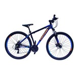 Bicicleta Aro 29 Freio a Disco 24 Velocidades Câmbio Shimano Preto/azul/laranja - Totem
