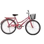 Bicicleta Athor Aro 26 Venus Freio C/ Pedal C/ Cestão Vermelha
