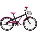 Bicicleta Caloi Barbie Aro 20 Preta e Rosa