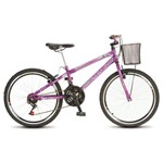 Bicicleta Colli Allegra City Aro 24 Feminina 21 Marchas Freios V-Brake Violeta