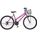 Bicicleta Colli Bike Alegra City Feminina com Cesta Aro 26" Pink
