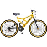 Bicicleta Colli Bike Full GPS Dupla Suspensão 72 Raias Aro 26" Amarela