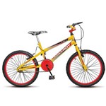Bicicleta Colli Max Boy Aro 20 36 Raias Freios V-Brake Quadro Aço Carbono Amarelo com Vermelho