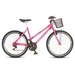 Bicicleta Colli MTB Allegra City Aro 26 18 Marchas Feminina Pink