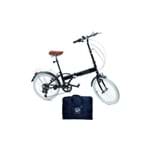 Bicicleta Dobrável Fênix Preta com Marcha Shimano 6 Vel com Bolsa de Transporte - Echo Vintage
