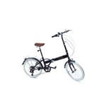 Bicicleta Dobrável Vintage Retro Fênix Preta com Marcha Shimano 6 Vel. - Echo Vintage