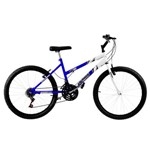 Bicicleta Feminina 18 Marchas Aro 24 Azul e Branco Ultra Bikes