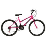 Bicicleta Feminina Aro 24 Aço Carbono 18 Marchas Rosa Ultra Bikes
