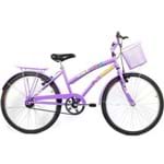 Bicicleta Feminina Dolphin Aro 24 com Cesta e Garupa - Violeta Aro 24