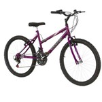 Bicicleta Feminina Lilás Aro 24 18 Marchas Pro Tork Ultra