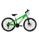 Bicicleta Freeride Aro 26 Freio a Disco 21 Velocidades Câmbios Shimano Verde Neon - Viking