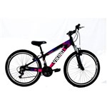 Bicicleta Freeride Aro 26 V-brake 21 Velocidades Cambios Shimano Preto/rosa - Vikingx