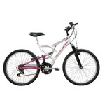 Bicicleta Full FA240 18V Aro 24 Rosa Barbie/Branco 18 Marchas - Mormaii