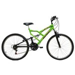 Bicicleta Fullsion Aro 26 21 Marchas Verde Neon com Suspensão Mormaii