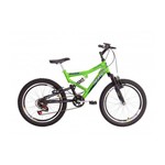 Bicicleta Infantil Aro 20 Dupla Suspensão 6v Status - Verde