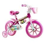 Bicicleta Infantil Feminina Pink Aro 12 Flower Selim em Pu