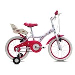 Bicicleta Infantil Tito Unilover Aro 16 C/ Porta Bonecas - Branca